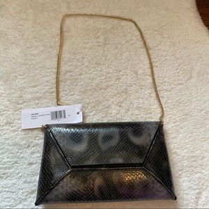 Stuart Weitzman Asphalt Lustre Python Print Leather Bag